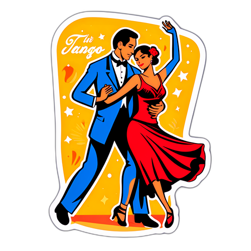 Una pegatina que celebra el arte del tango en Rosario