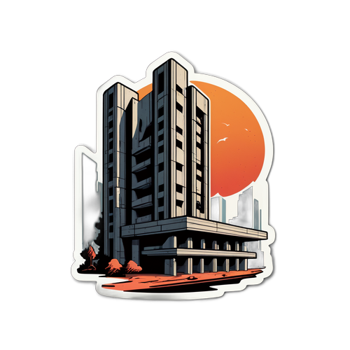 Monumentaal ontwerp van een brutalistische structuur