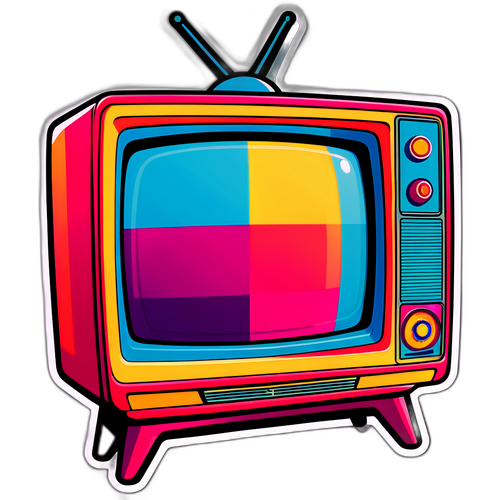 रेट्रो टीवी स्टिकर - 'बिंज वॉच टाइम!'