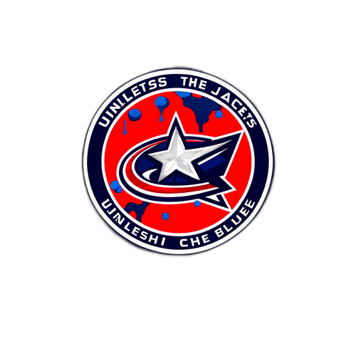 Unleash the Blue: Blue Jackets Logo with Dynamic Paint Splashes