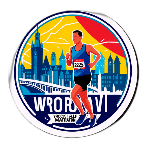 Sticker promujący Wrocławski półmaraton 2025