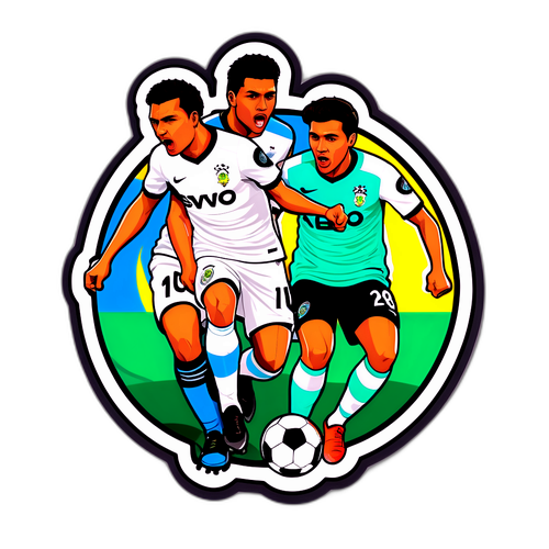 Sticker Pertandingan Intens Antara Santos dan Novorizontino