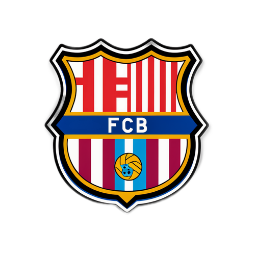 Kleurrijke sticker van het FC Barcelona-logo