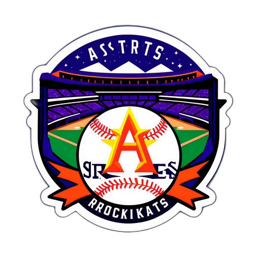 Astros and Rockies Baseball Sticker