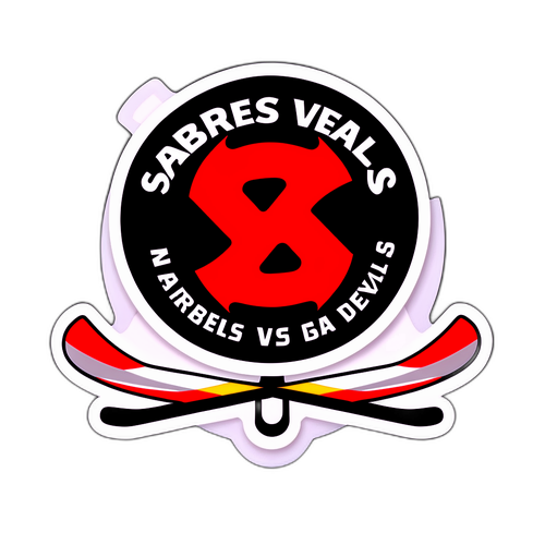 Sabres vs Devils Hockey Sticker