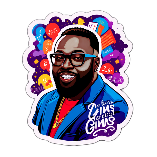 Autocollant de Gims avec des paroles et un fond musical vibrant