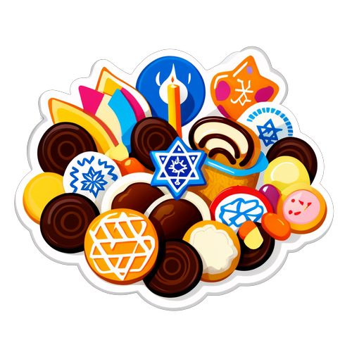 Vibrant Hanukkah Food Sticker