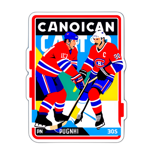 Retro Canadiens vs. Penguins Matchup Sticker