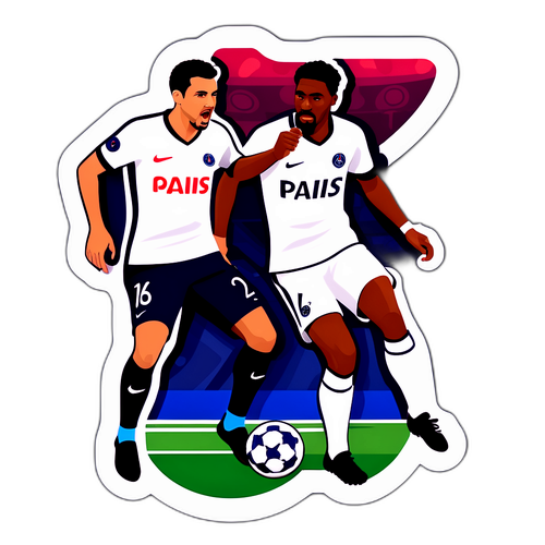 PSG와 토트넘의 역동적인 축구 스티커