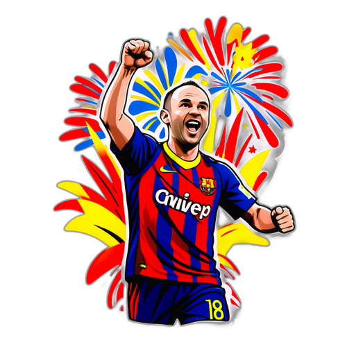 Iniesta Doelpunt Viering Sticker
