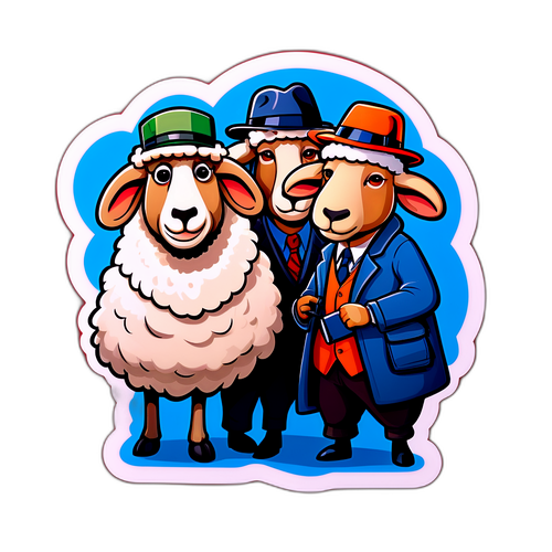羊探偵たちのユーモラスなステッカー