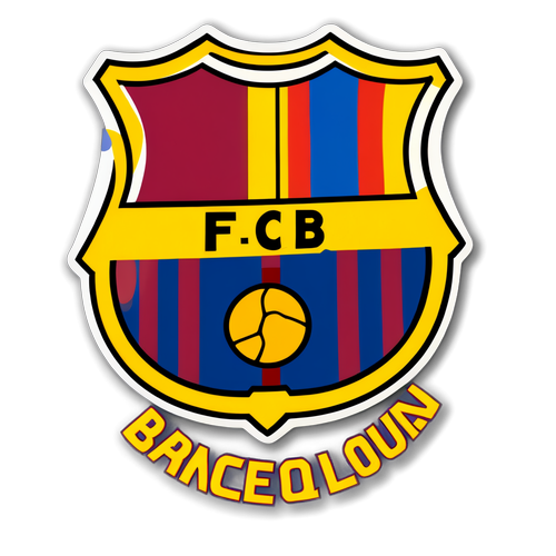 Sticker met het FC Barcelona-embleem