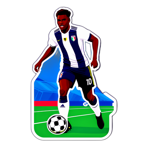 Stiker Antoine Semenyo dengan Seragam Sepak Bola