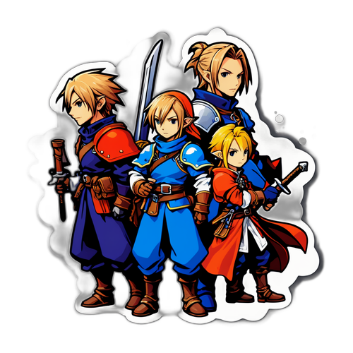 Sticker captivant des soldats de Final Fantasy Tactics