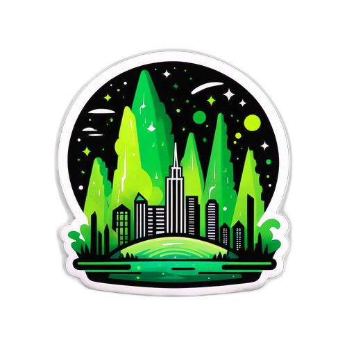 绿色环保城市贴纸