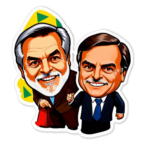 Dueto Político: Lula e Bolsonaro em Cores Vibrantes