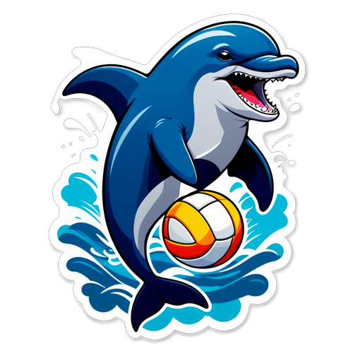 Angry Dolphin Playing Volleyball