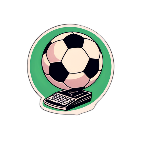 Vintage Mac Computer met Voetbal