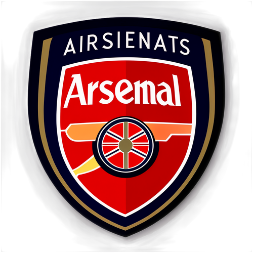 Stiker Minimalis Lambang Arsenal dengan Siluet Stadium Emirates