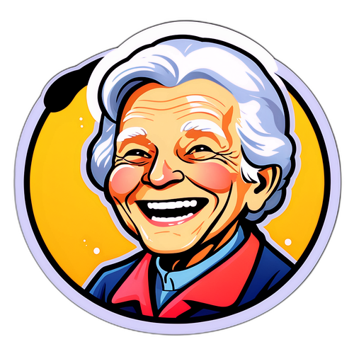 高齢者のサポートを受ける笑顔のイラスト