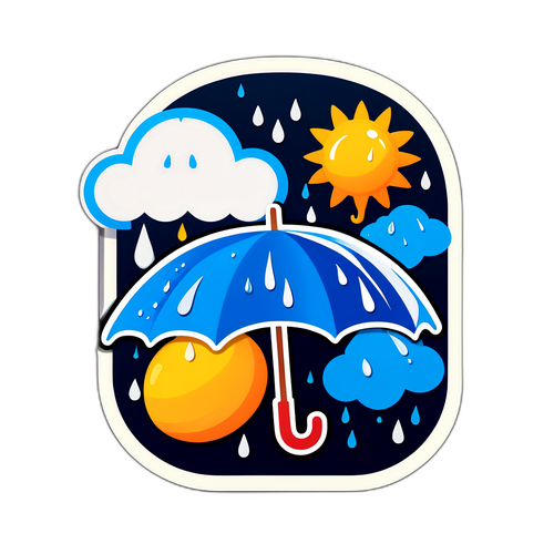 Sticker na may Temang Ulan