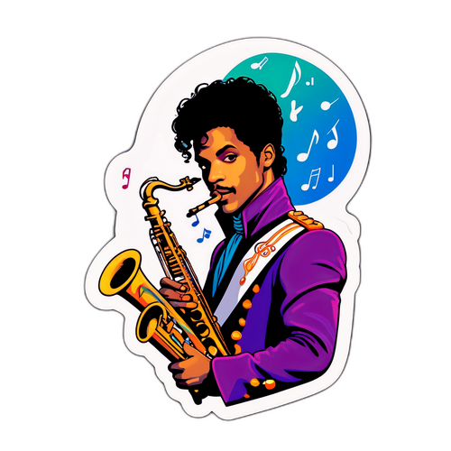 Adesivo Bold per Prince con Strumenti Musicali e Colori Vivaci