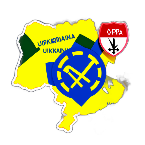 Стикер із символами санкцій на фоні карти України