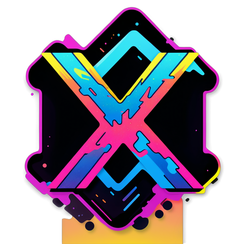 Stiker 'X' Misteri dengan Reka Bentuk Glitch Digital