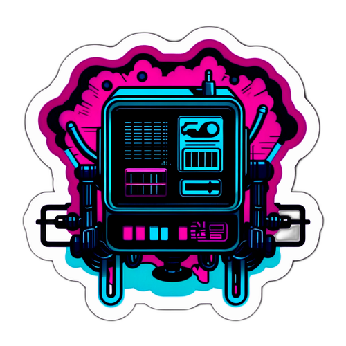 Glitchy Tech Robot Sticker
