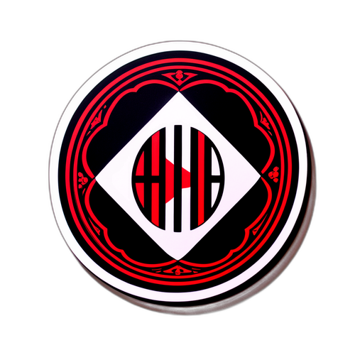 Sticker ya AC Milan - Rangi za Kichwa Zenye Mchanganyiko wa Mpira wa Vintage