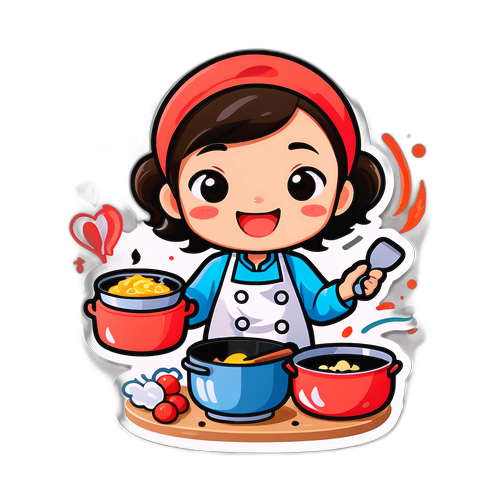 우치온 캐릭터 요리 스티커