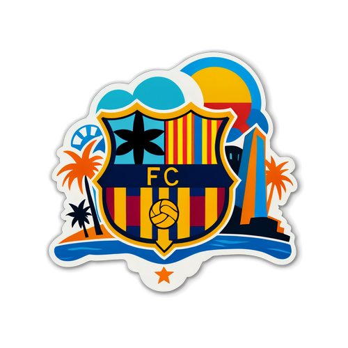 Stickers FC Barcelone avec éléments de la ville