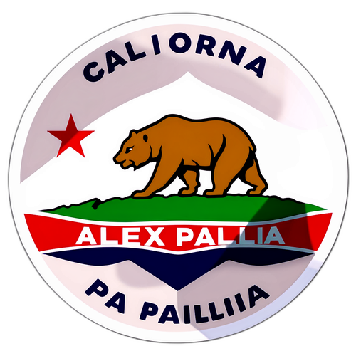 Autocol cu steagul Californiei și numele Alex Padilla