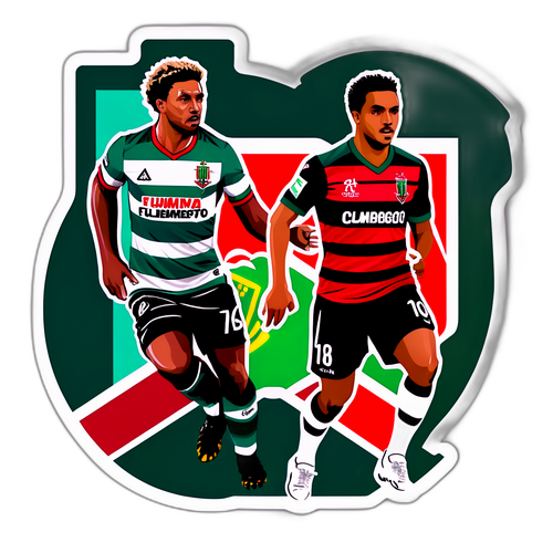 Thiết kế nhãn dán cho trận đấu giữa Fluminense và Flamengo