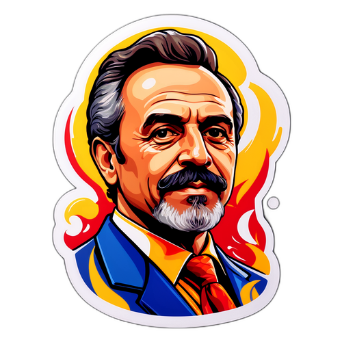 Adesivo Artístico de Retrato Estilizado de Carlos Cuesta