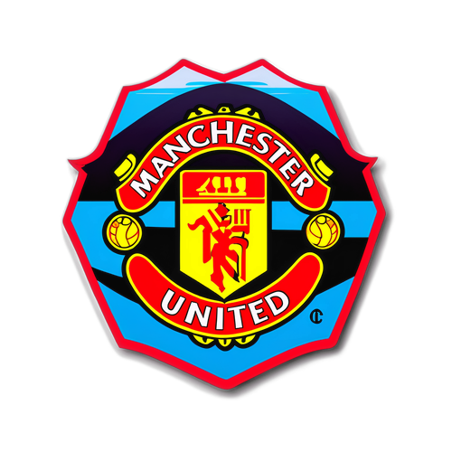 Manchester United ikonikus logója színes háttérrel