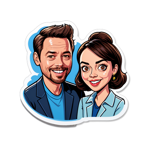 Stiker Trendy Jeff Baena dan Aubrey Plaza