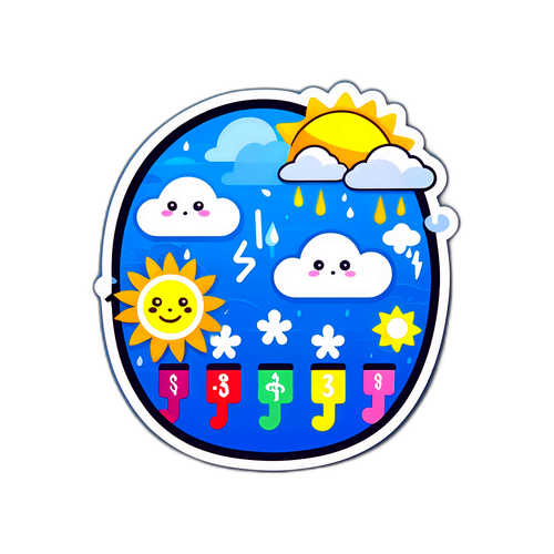 Nhãn dán nghệ thuật về dự báo thời tiết