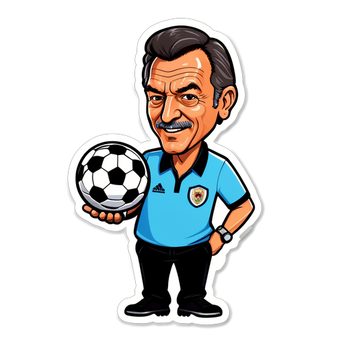 Sticker van Jimmy Calderwood met een voetbal