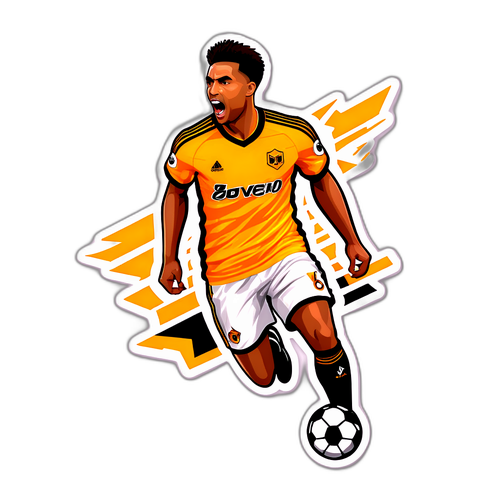 สติ๊กเกอร์ที่แทนความตื่นเต้นในการทำประตูของวูล์ฟแฮมป์ตัน