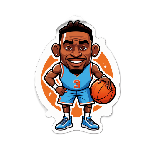 Χιουμοριστική Αυτοκόλλητη Εικόνα Καλαθοσφαιριστή