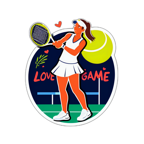 Αυτοκόλλητο με Τennis και Αγάπη για το Παιχνίδι