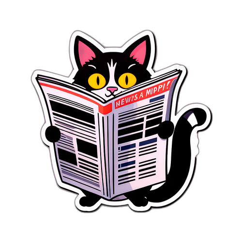 חתול קורא עיתון