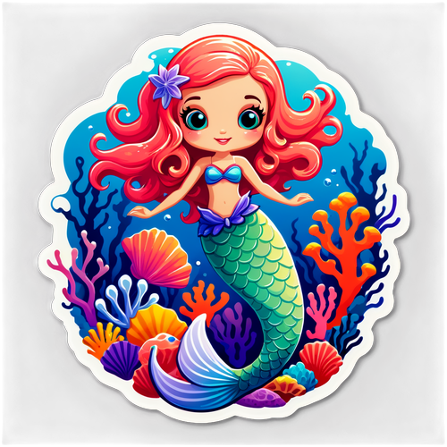 Unlock the Magic of the Seas: Meet the Whimsical Mermaid Among Colorful Coral Reefs!