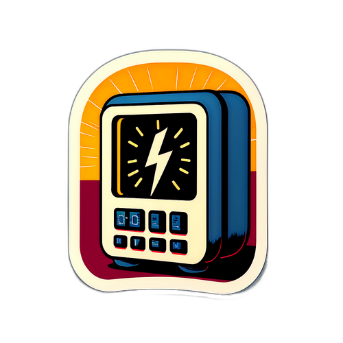 Смішний наліпка з графіком відключення електроенергії у ретро стилі