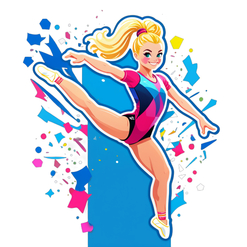 Unleash the Joy! MyKayla Skinner's Stunning Gymnastics Pose Captured in a Vibrant Sticker!