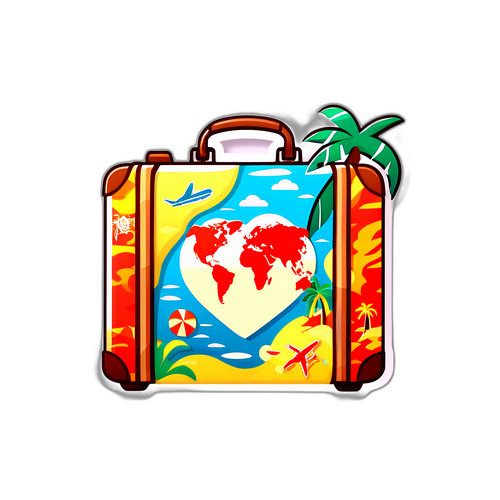 Autocolant cu simboluri de vacanță