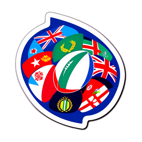Sticker van de 6 Nations Rugby Toernooi