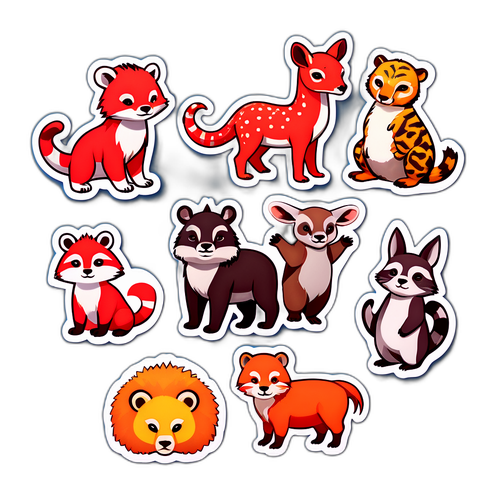 天王寺動物園の動物たちのファンシーステッカー