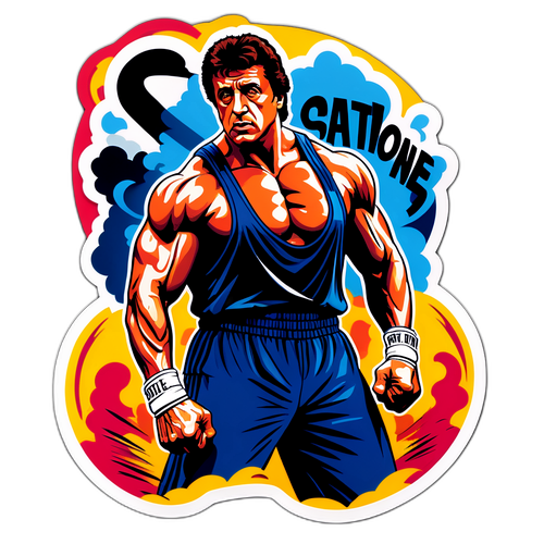 Een krachtige illustratie van Sylvester Stallone